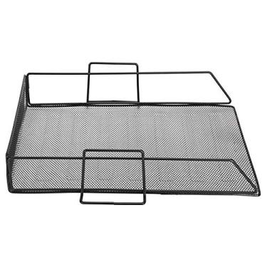 Imagem de Bandeja de mesa Organizador Documento Carta Arquivo Rack Ferro Armazenamento Estante Material de escritório Malha Design oco Ventilado Seco Prático Conveniente Tamanho ajustável