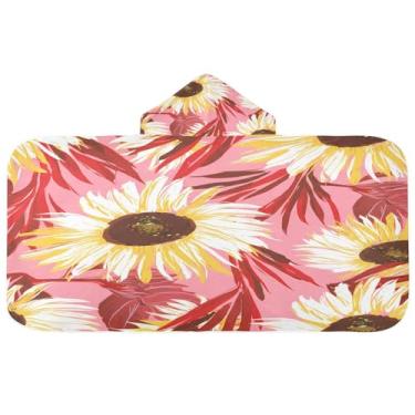 Imagem de CEBUGI Girassóis Toalha de banho com capuz para crianças toalha de banho macia absorvente com capuz 127 x 59,7 cm toalha de banho de praia para meninos e meninas