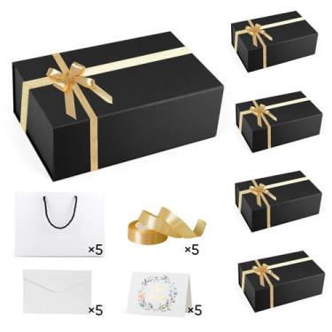 Imagem de Caixas de presente YEEHONG para presentes 25x15x8,5 cm pretas, pacote 
