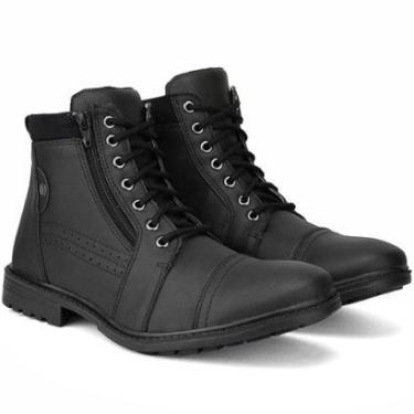 Imagem de Bota Coturno Masculino Casual Com Zíper Lateral Cano Médio-Masculino