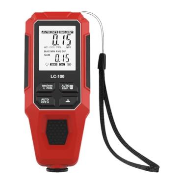 Imagem de MERIGLARE Medidor de espessura de revestimento automotivo, medidor de profundidade de pintura, ferramenta compacta e profissional para automóveis, Vermelho