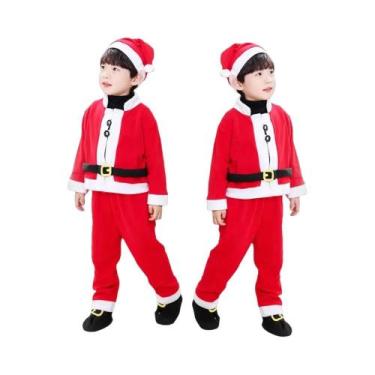 Imagem de Fantasia De Natal Do Papai Noel Para Crianças, Conjunto Quente Com Cas