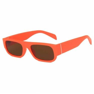 Imagem de Óculos de Sol Femininos Jelly Color, Armação Larga Estilo Punk, Ideais para Esportes ao Ar Livre, Corrida e Ciclismo, Cor Laranja e Marrom