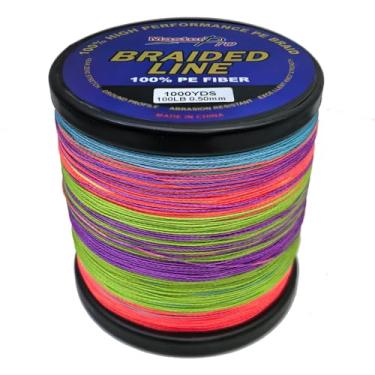 Imagem de MASTERPRO Linha de pesca 100% fibra PE 1000 jardas, colorida, resistente à abrasão, corda trançada de 4 fios, 4,5 kg 6,8 kg 9,1 kg 11,3 kg 13,6 kg 18 kg 22,7 kg 36,3 kg 45,4 kg superlinha de diâmetro
