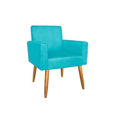 Imagem de Poltrona para Salão de Beleza, Manicure e Penteadeira - Confortável, Durável e Estilosa para Uso Comercial e Residencial (Azul Turquesa)