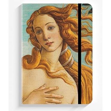Imagem de Caderno de desenho 21 x 14 cm - Com temas artísticos clássicos, capa dura sem linhas quadriculadas, papel de alta gramatura, adequado para artistas, estudantes e colecionadores de arte. (O nascimento de Vênus,>> COM<< pauta (para ESCREVER))
