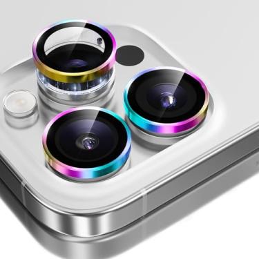 Imagem de GolbinBox Protetor de lente de câmera para iPhone 17 Pro Max/17 Pro/16 Pro Max/16 Pro, ajuste invisível 1:1, vidro temperado 9H, ultra HD, capa individual, compatível com capas, colorida