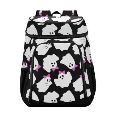 Imagem de Joisal Cute Ghosts Festive Halloween Cooler e mochila 36 latas leve portátil mochila térmica masculina lancheira