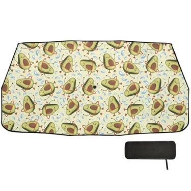 Imagem de Lindo abacate giratório Hula Hoop viseira de para-brisa guarda-sol proteção térmica janela carro persianas 147 x 75 cm guarda-chuva para carro