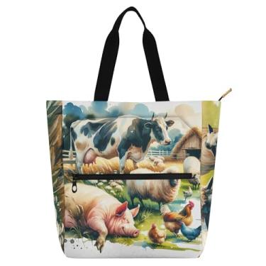 Imagem de GAIGEO Bolsa de lona para crianças, professores, mulheres, com zíper, escola, trabalho, viagem