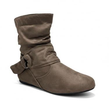 Imagem de ABSOLEX Bota feminina de camurça, casual, cano baixo, cano médio, cano médio, Cinzento-acastan, 35