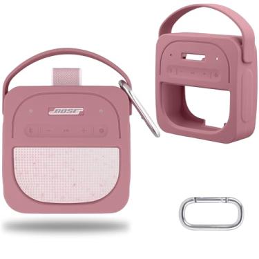Imagem de ou Bose New SoundLink Micro 2ª geração portátil Bluetooth Speaker Capa protetora de silicone, estojo de viagem portátil com mosquetão (rosa) - co2CREA