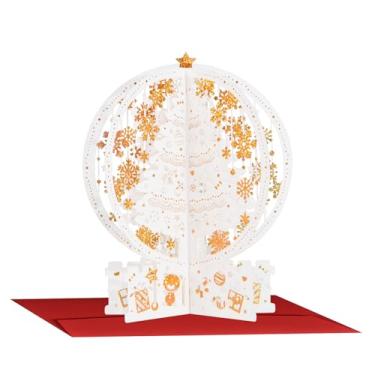 Imagem de FIAMR Cartões de Natal pop-up 3D, design oco esculpido em papel 3D, cartões exclusivos de Natal e inverno de conto de fadas, artesanato requintado, cores vivas, com envelopes e cartões em branco