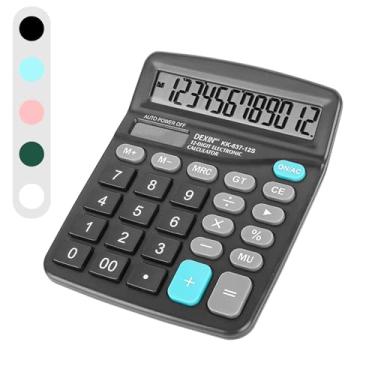 Imagem de Calculadora de mesa de 12 dígitos com tela grande, fácil de usar, calculadora básica de escritório para escritório em casa, escritório, trabalho (preto)