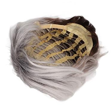 Imagem de Cryfokt Peruca Curta Gradiente Elegante Feminina para Cosplay e Festas Aplicar Perucas Retas para Mulheres de Resistente Ao Calor Peruca de Rede de Cabelo de Seda