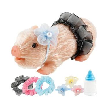 Imagem de Conjunto De Miniaturas Realistas De Porquinho De Silicone De 6 Polegad