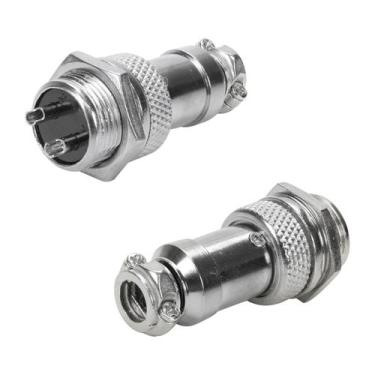 Imagem de 5X Conjunto Plug Conector Mike Kit Macho E Fêmea 2 Pinos - PIX