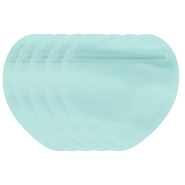 Imagem de Unlorspy 100 peças de sacos de Mylar azuis em forma de coração, embalagem de amostra transparente para lembrancinhas de casamento, lindas bolsas de joias para itens essenciais/suprimentos de negócios