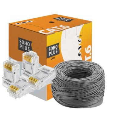 Imagem de Cabo Rede Cat6 50m Cinza Furukawa Soho Plus + 10 Conectores