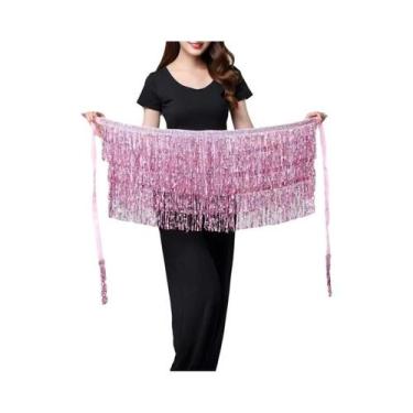 Imagem de Saia De Dança Do Ventre Feminina Brilhante Com Cinto De Corrente Para 