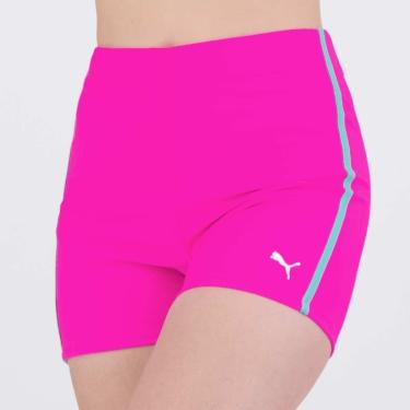 Imagem de Shorts Hotpants Puma Gym To Swim Feminino Rosa e Verde-Feminino