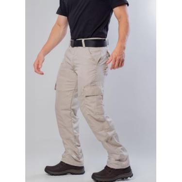 Imagem de Calça cargo tática poly ripstop 6 bolsos guntai, Creme, 48