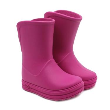 Imagem de Galocha Infantil Plugt Básica Lisa Reciclável Confortável Linha Macia Antiderrapante Bota Para Chuva (Rosa Escuro, BR, Criança de 4 a 8 anos, Faixa Numérico, 25, 26)