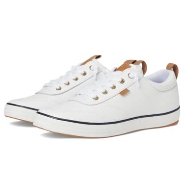 Imagem de Keds Tênis feminino Center II sem cadarço, Couro branco/azul-marinho, 37