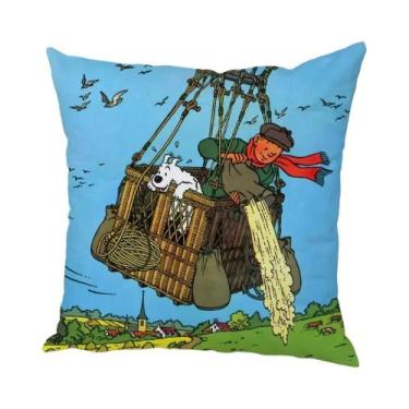 Imagem de Capa De Almofada De Pelúcia Com Estampa De Pug Infantil 45x45cm Para D