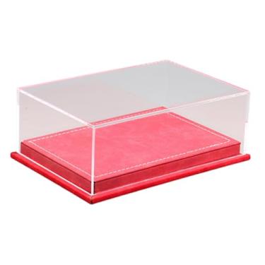 Imagem de Kokiya Caixa Expositora Transparente para Miniaturas de Carros (Escala 1:64) com 3 Vagas de Estacionamento para Objetos de Arte e Colecionáveis, Vermelho