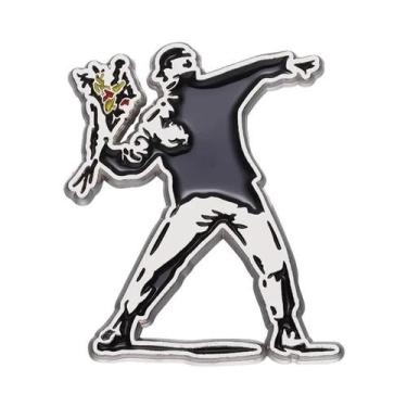 Imagem de Broches De Esmalte Engraçados De Banksy, Personalizados, Graffiti, Ska