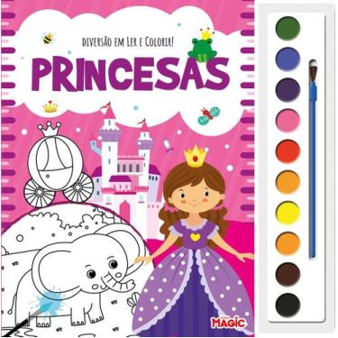 Imagem de Livro - Diversão em Ler e Colorir - Princesas