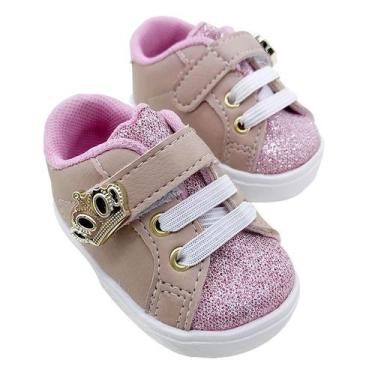 Imagem de Tênis Sapatinho Para Bebês Infantil Princesa Glitter Rosa, 16