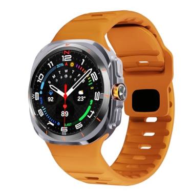 Imagem de HSPTR Para samsung galaxy assista ultra cinta 47mm acessórios pulseira cinto esporte silicone correa pulseira para galaxy watch7 ultra pulseiras(Yellow)