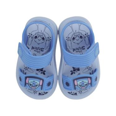 Imagem de Sandália Infantil Com Mochila Disney Stitch Minnie Mickey 23078, Azul 