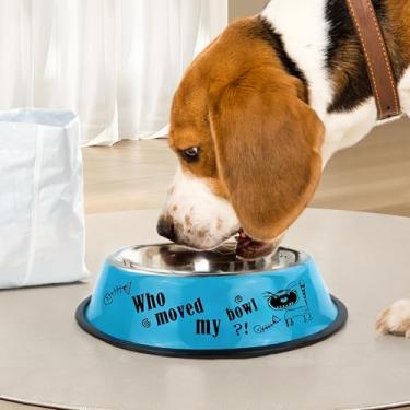 Imagem de Tigelas de aço inoxidável para cães – Pratos de água empilháveis antiderrapantes para cães grandes, médios e pequenos e gatos