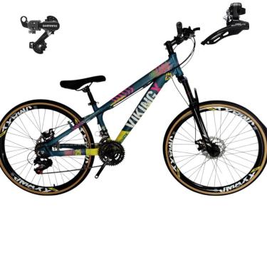 Imagem de Bicicleta 26 VikingX T25 24v Freeride Cambios SHIMANOS  Indexado Pneu Slick Fino Fx Amarela1.50-Unissex