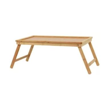 Imagem de Bandeja de Bambu Dobrável Multiuso, 50x30x24cm, Suporte para Café, Chá, Frutas, Organizador de Mesa, Decoração Casa