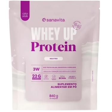 Imagem de Whey Protein UP SANAVITA 3W Neutro Isolado Concentrado Hidrolisado Suplemento de Proteína de BCAA-Unissex