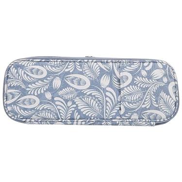 Imagem de Saco de crochê oxford pano durável caso de armazenamento de agulha de tricô para entusiastas de artesanato em casa de viagem 1pc (Flor do vale da cintura cinza)