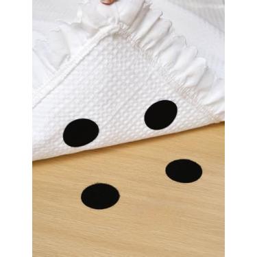 Imagem de 12 peças antiderrapantes almofadas de aderência resistente forte adesão círculos de baixo perfil fácil de aplicar para tapetes de área corredores escadas azulejo laminado de madeira dura, preto