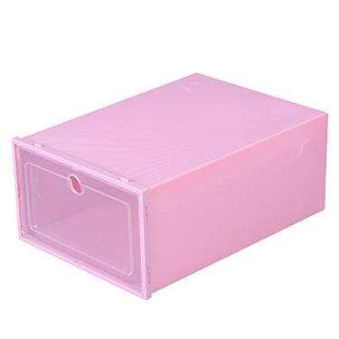 Imagem de Caixa de sapatos em clamshell plástico transparente espessado artefato armazenamento para dormitório que economiza espaço grande uso doméstico fácil u