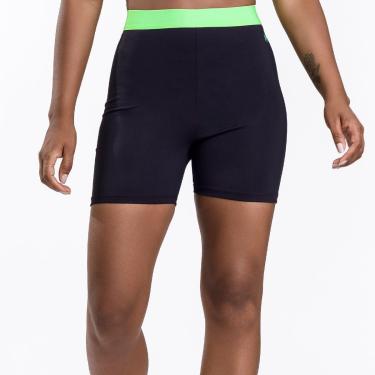 Imagem de Short Feminino Neon Preto Com Verde Massam Fitness-Feminino