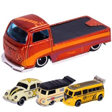 Imagem de Carrinho Miniatura Escala 1:64 Kombi Fusca Pickup Metal - Castela, Cam