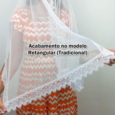 Imagem de Véu Ccb Adulto Renda Guipir Média Com Aplique Floral (Marta) - Central