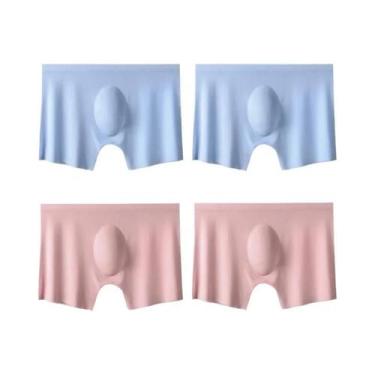 Imagem de Cuecas Boxer Masculinas De Seda Gelada Ultrafinas Sem Costura Respiráv