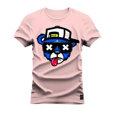 Imagem de Camiseta Plus Size Estampada Premium Algodão Boné Bolado 2.0, G4, Rosa