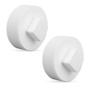 Imagem de 10 Plugue de Limpeza de PVC com Rosca Macho NPT 2" para Encanamento Esgoto, Encaixe Tampa Limpeza Esgoto e Drenagem para Sistema Tubulação Drenagem Jardim Externo
