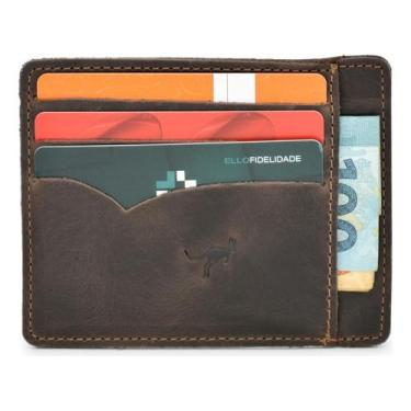 Imagem de Carteira Masculina Couro Bovino Porta Cartão Slim - Ello Griff, Marrón