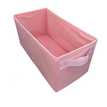 Imagem de Caixa Organizadora com Alça – 28x14x15cm – TNT e Poliéster, Suporta até 25kg, Ideal para Closet, Armário e Escritório 10041ROSAU